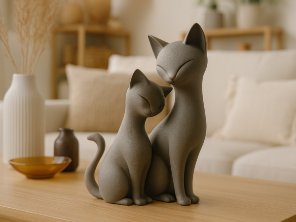 Escultura "Gatos acurrucados"