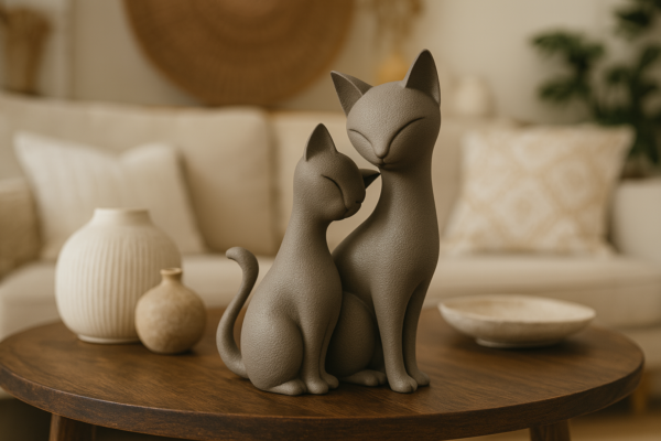 Escultura "Gatos acurrucados"