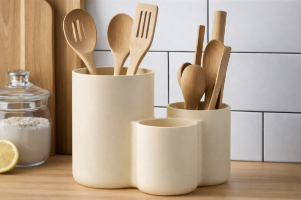portautensilios hueso Portautensilios de cocina con tres recipientes